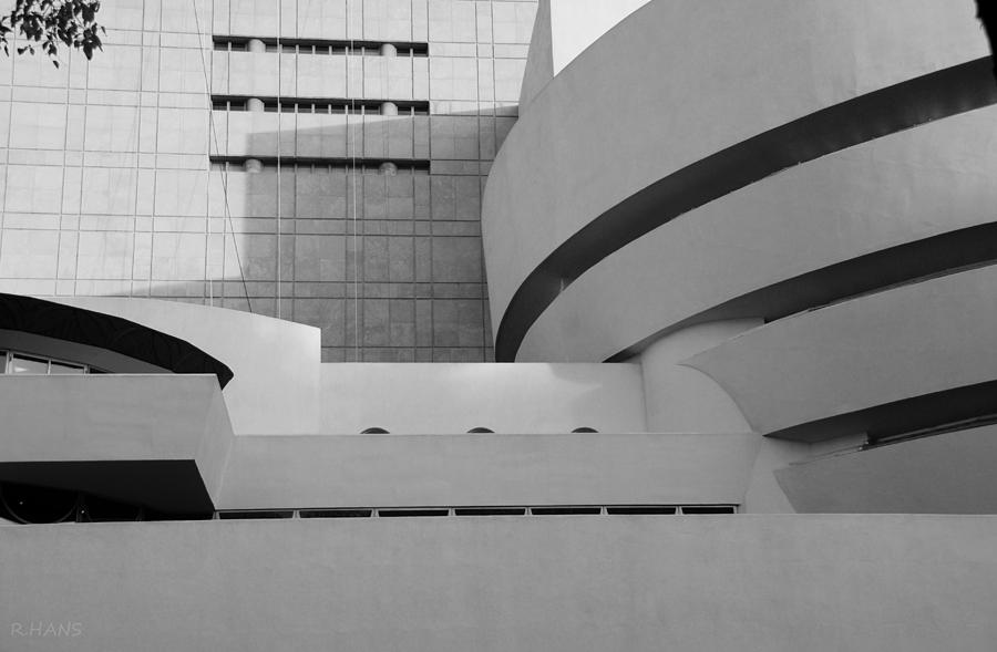 SHAPES OF THE GUGGENHEIM in BLACK AND WHITE Photograph by Rob Hans