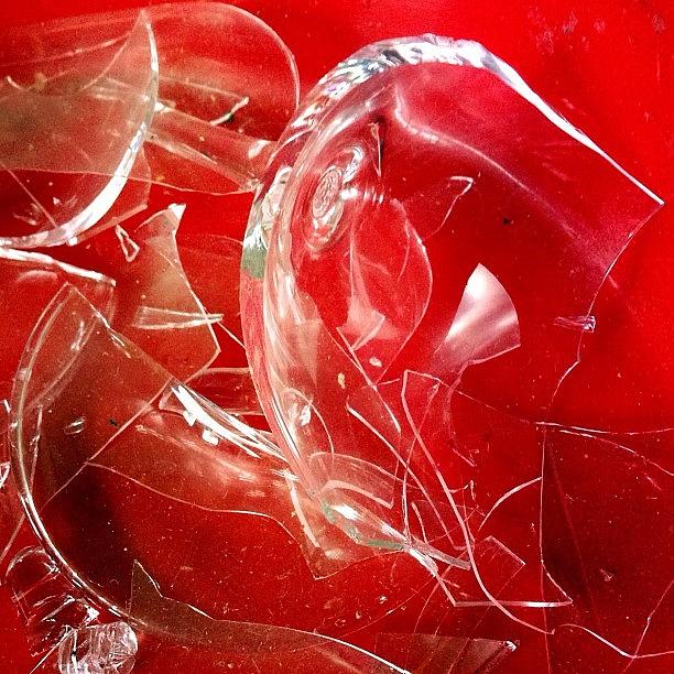 Shard Photograph - Shards of a broken glass by Matthias Hauser