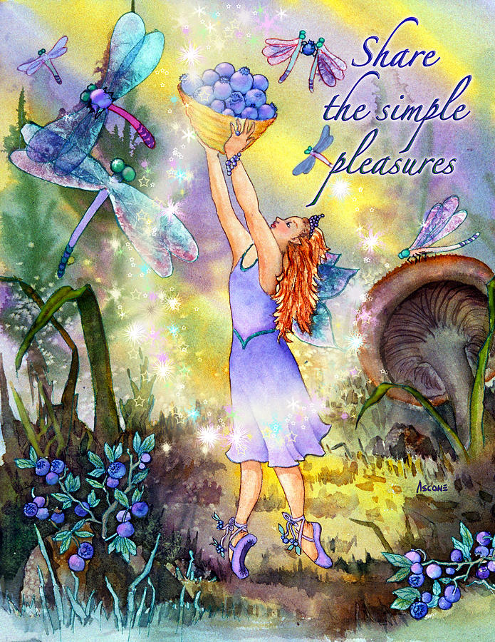 Fairy Painting - Share the SImple Pleasures by Teresa Ascone