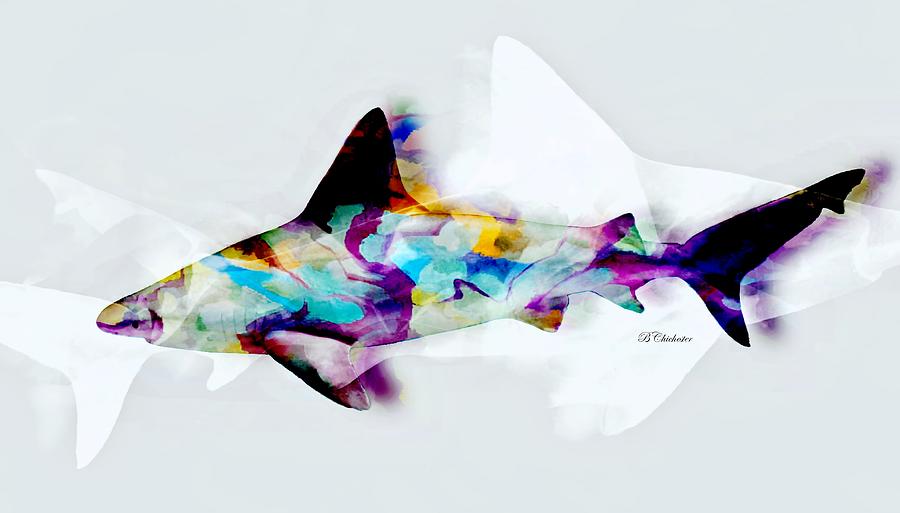 Shark Art  Mixed Media by Barbara Chichester