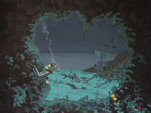 Tropical Painting - Shark Cove by David Ellis Tropical Painting - Shark Cove by David Ellis