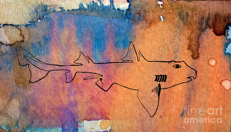 Shark Cruising Painting by R Kyllo