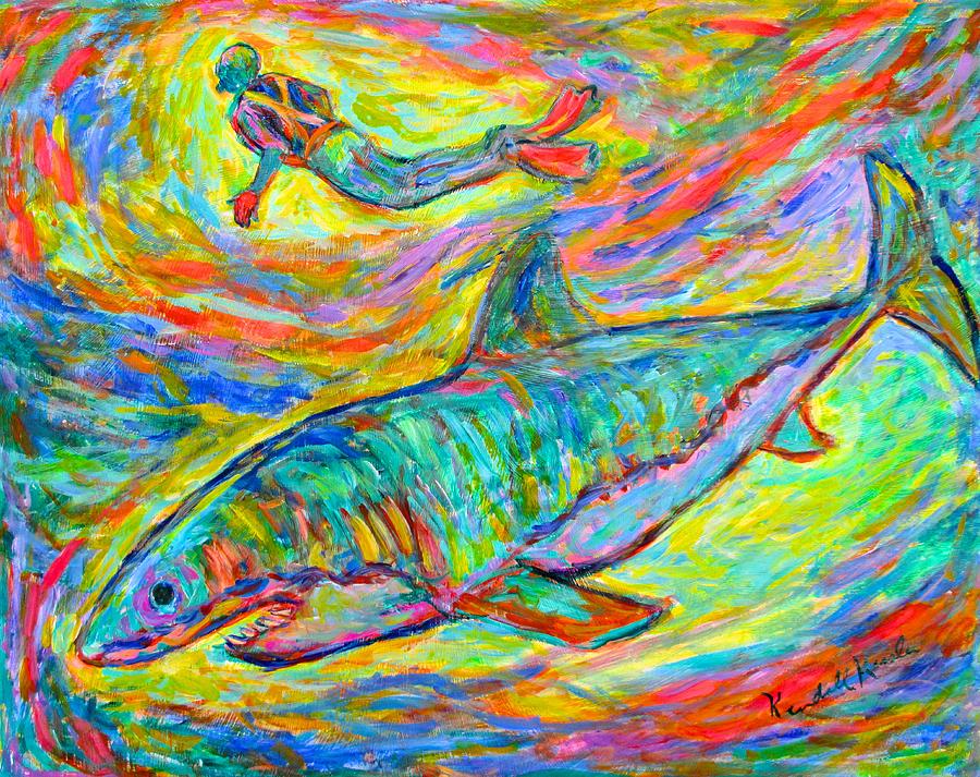 Sharks Painting - Shark Energy by Kendall Kessler