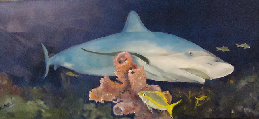 Shark Over the Coral Painting by Charme Curtin