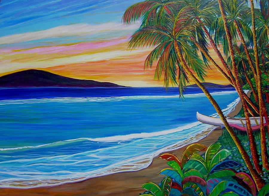 Shark Pit Sunset Painting by Suzanne MacAdam - Fine Art America