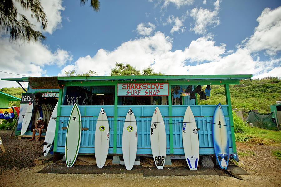 Sharks Cove Surf Shop With New Photograph by Merten Snijders