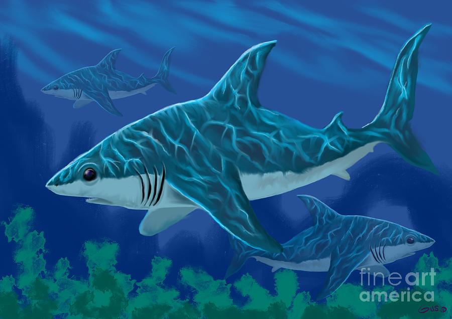 Sharks Painting by Nick Gustafson