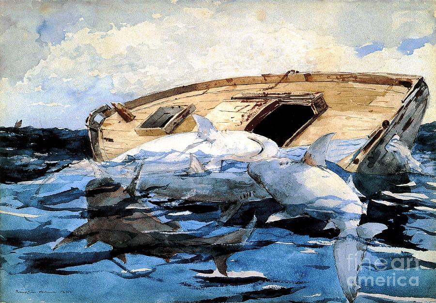 Winslow Homer Painting - Sharks by Thea Recuerdo