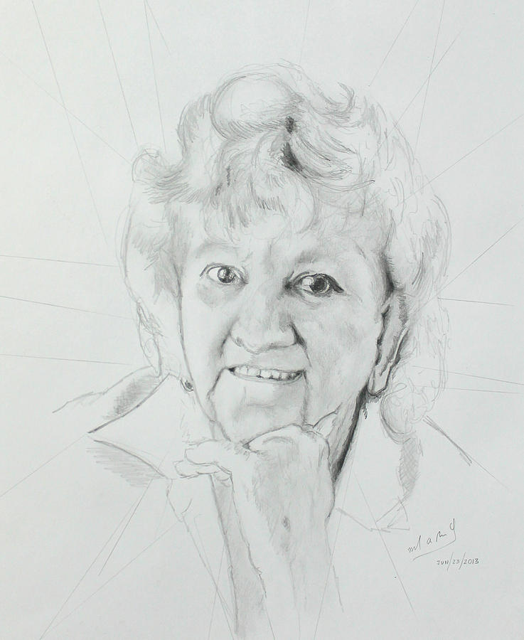 Sharon - Step 2 Drawing by Miguel Rodriguez | Fine Art America