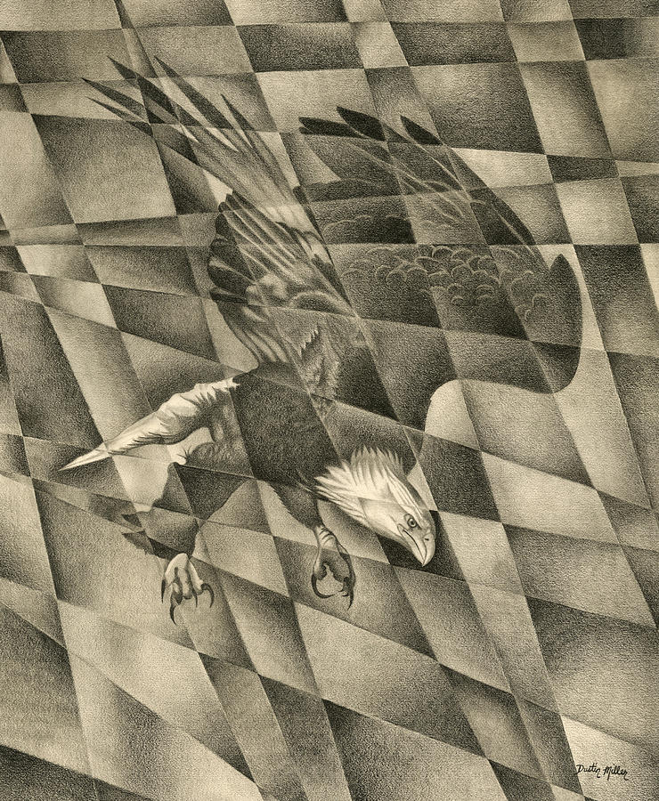 Shattered Eagle Drawing by Dustin Miller