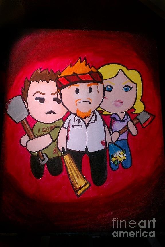 Shaun of the Dead Painting by Marisela Mungia