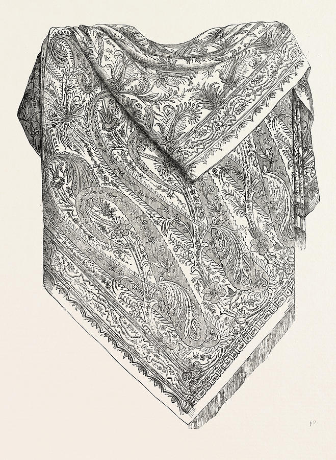 Shawl. 1851 Drawing by English School Fine Art America