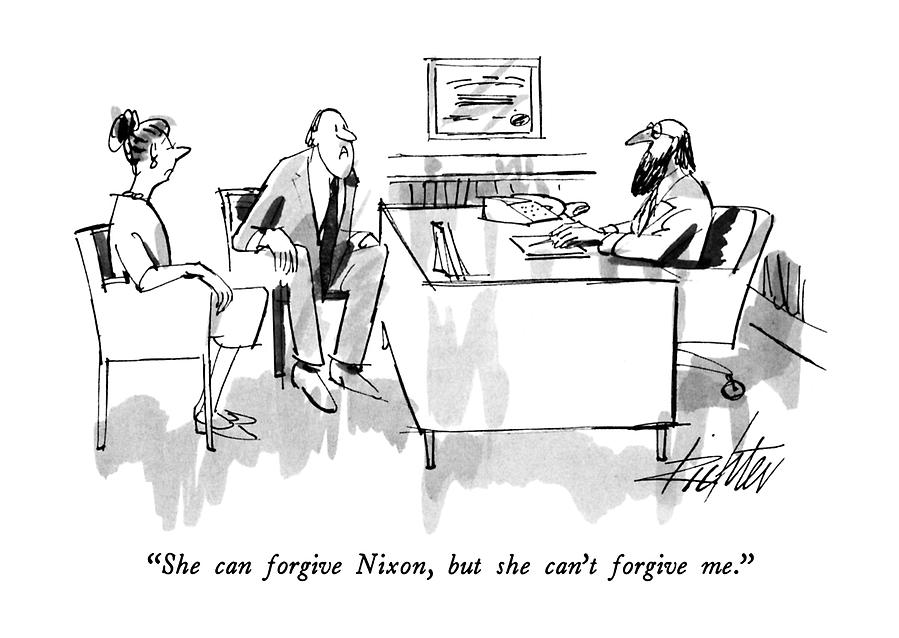 She Can Forgive Nixon Drawing by Mischa Richter