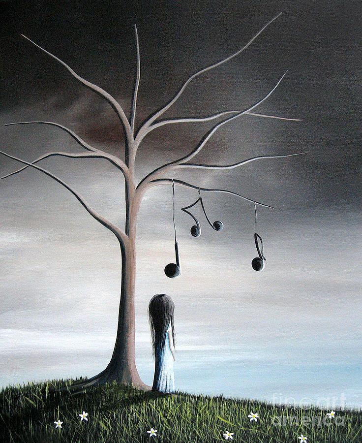 She Cried A Song For You Today by Shawna Erback Painting by Moonlight Art Parlour