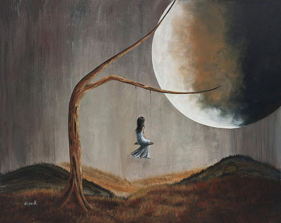 Fantasy Painting - She Feels Memories by Shawna Erback by Moonlight Art Parlour