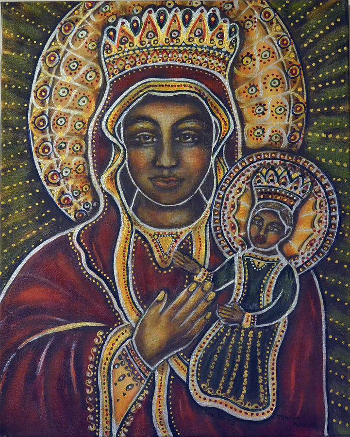 Black Madonna Painting - She Hears by Marie Howell Gallery