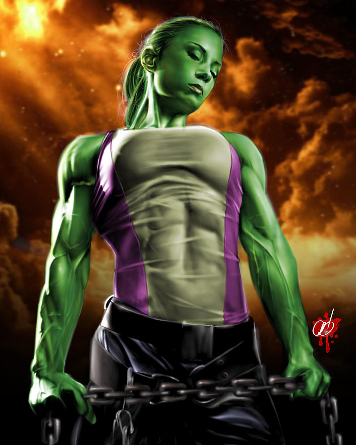She-Hulk 2 Painting by Pete Tapang