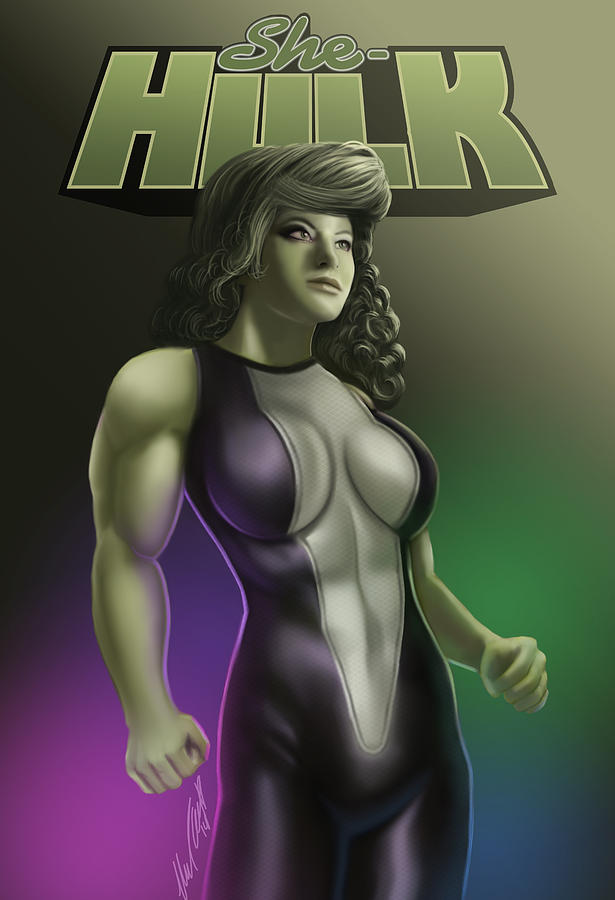 Hulk Digital Art - She Hulk by Michael Adams