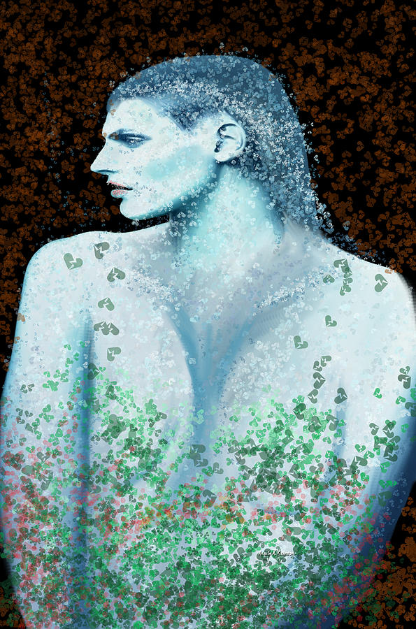 She in Blue Mixed Media by Angela Stanton
