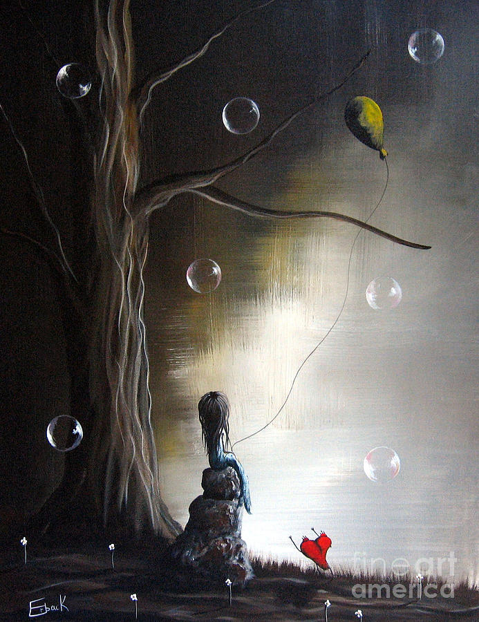 Fantasy Painting - She Just Wants To Be Alone by Shawna Erback by Moonlight Art Parlour