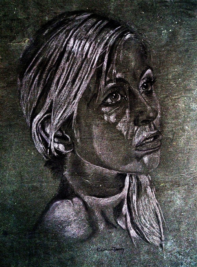 Portrait Digital Art - She Looked Up by Callan Art