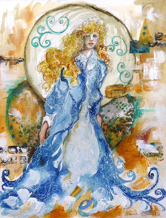 Portrait Mixed Media - She  Loves the Sea by P Maure Bausch