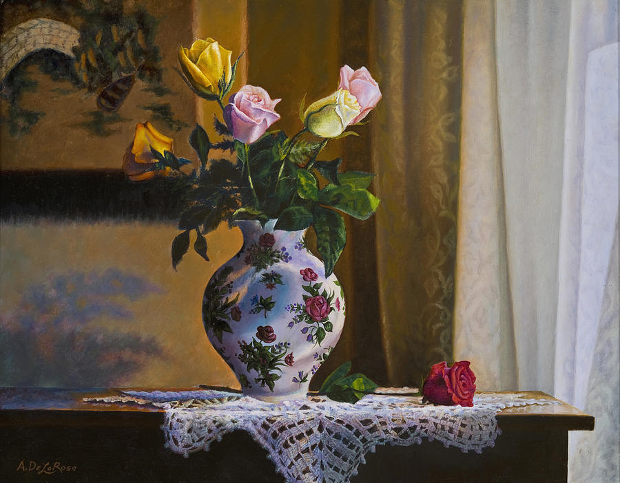 She picked Roses Painting by Abel DeLaRosa