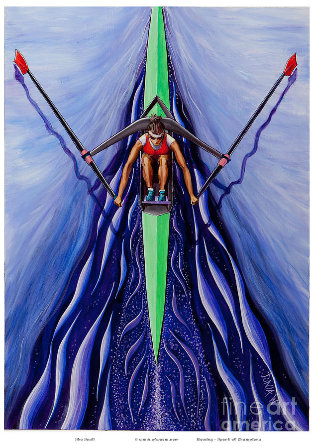 Boat Painting - She scull by o4rsom. Rowing Sport of Champions by Tonia Williams