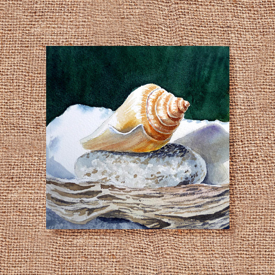 She Sells Seashells Decorative Design Painting by Irina Sztukowski