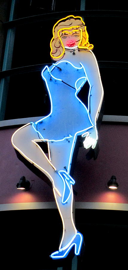 She Wore Blue Neon Photograph by Randall Weidner
