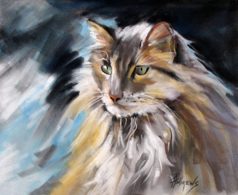 Cat Painting - Sheba by Rae Andrews