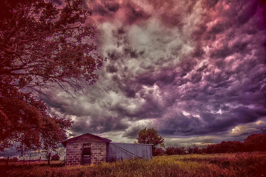 Shed against the Storm Photograph by Toni Hopper