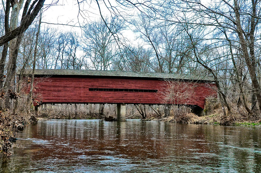 Sheeder - Hall - Covered Bridge Chester County Pa Photograph by Bill Cannon