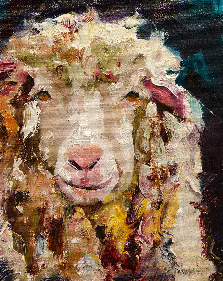 Sheep Alert Painting by Diane Whitehead