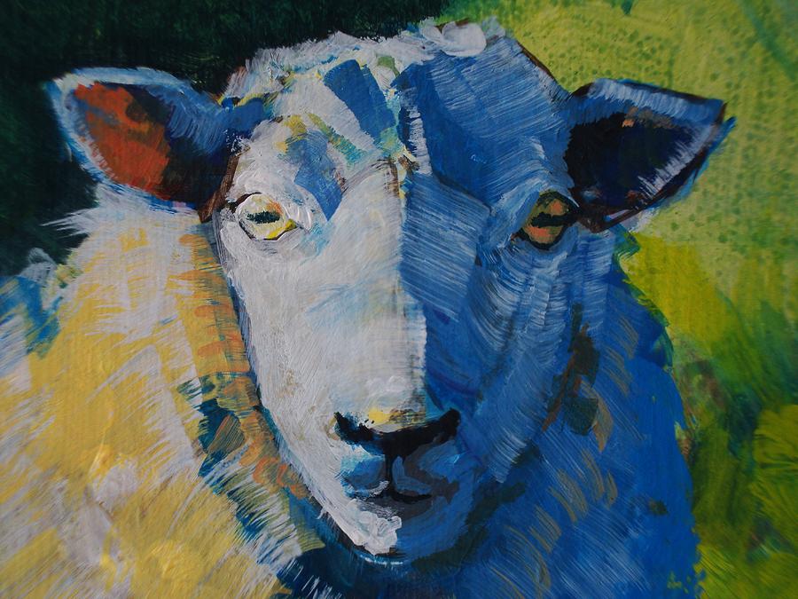 Sheep Head Painting by Mike Jory