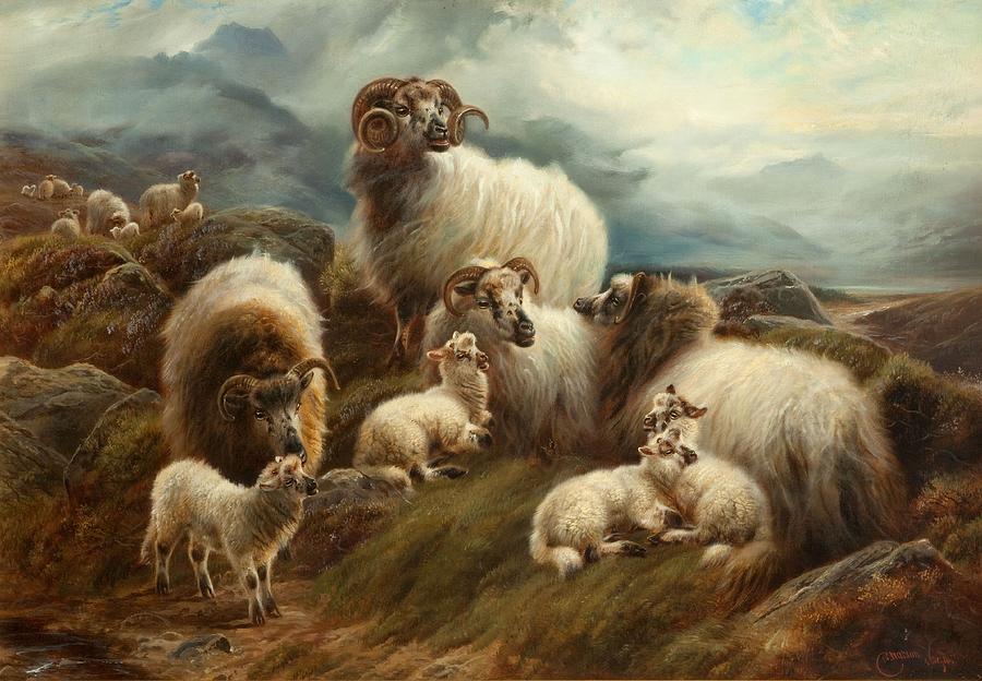 Sheep In A Landscape 1894 Painting By Robert Watson   Sheep In A Landscape 1894 Robert Watson 