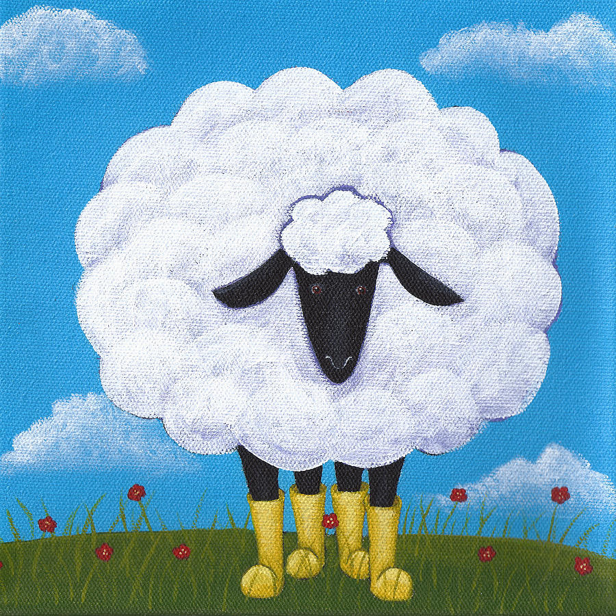 Sheep Painting - Sheep Nursery Art by Christy Beckwith