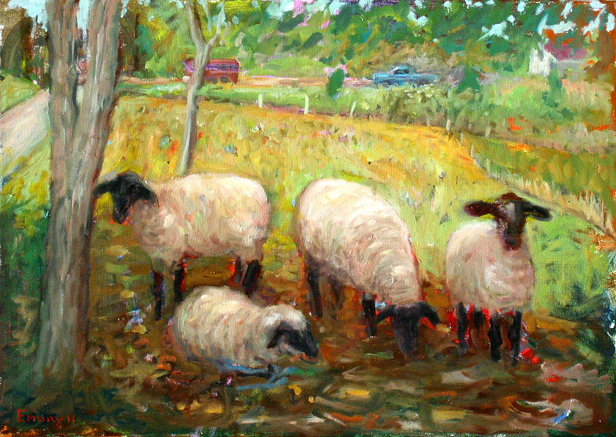 Primary Colors Painting - Sheep by Paul Emory