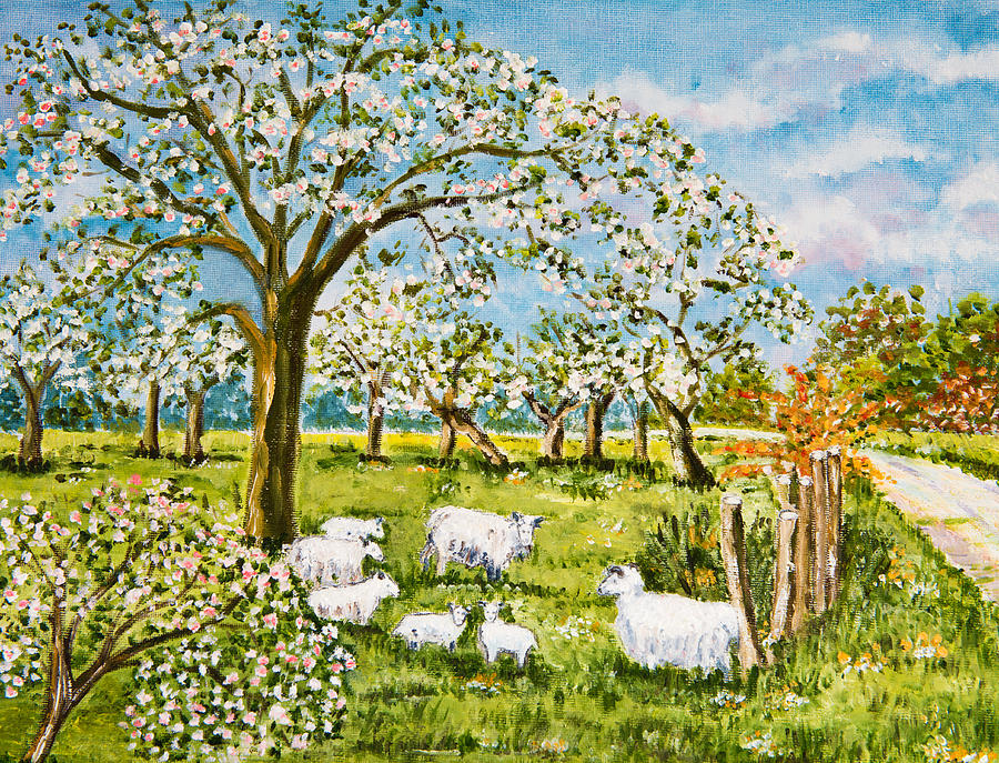 Sheep Painting by Laura Richards