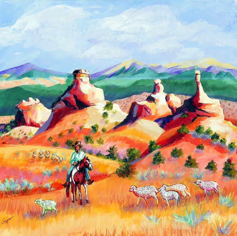 Sheepherder Painting by Sonni Cooper | Pixels