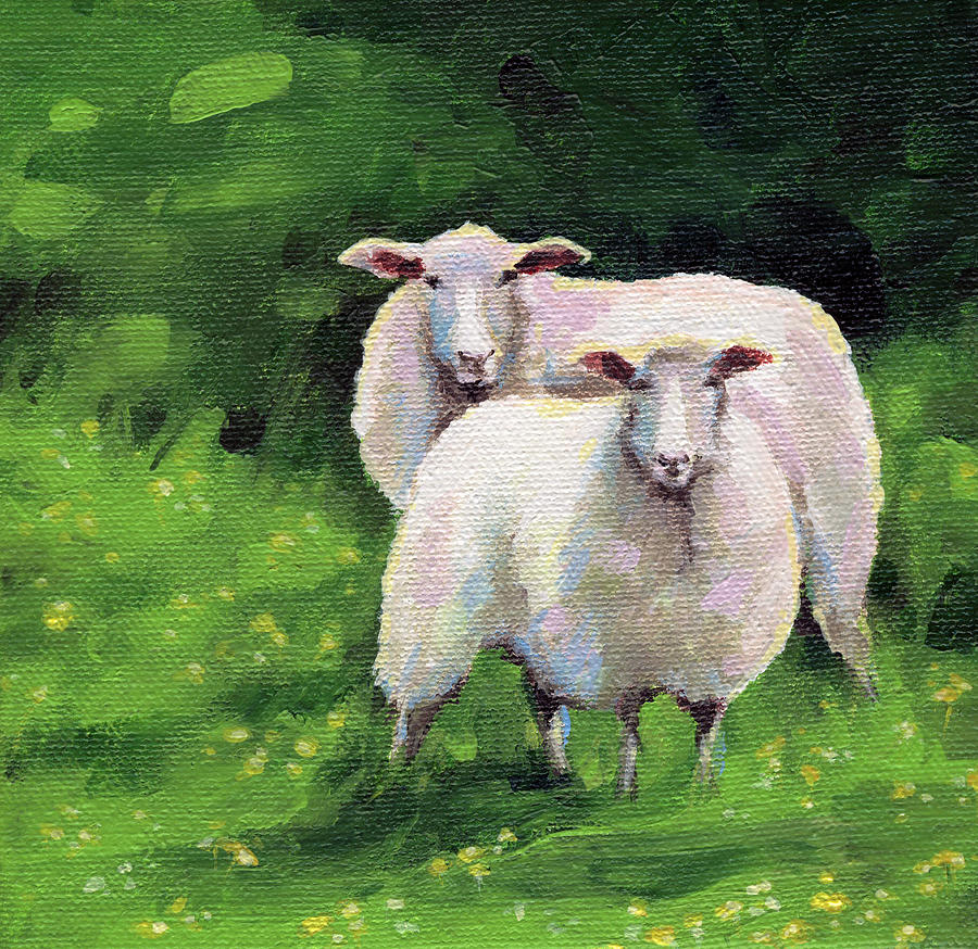 Sheeps Painting by Natasha Denger
