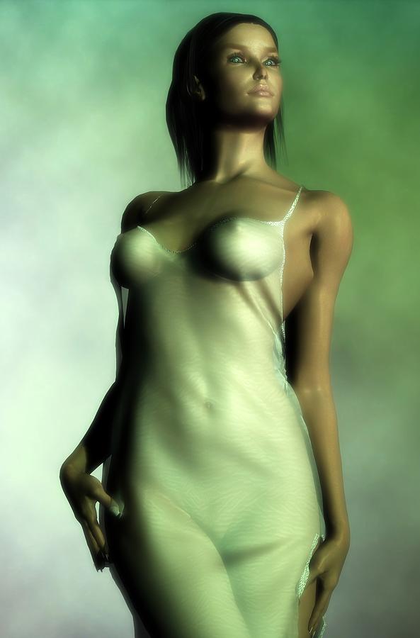 Sheer Nightgown in Green Light Digital Art by Kaylee Mason