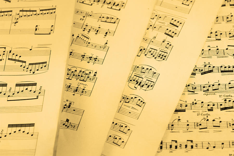 Wolfgang Amadeus Mozart Photograph - Sheet music by Chevy Fleet