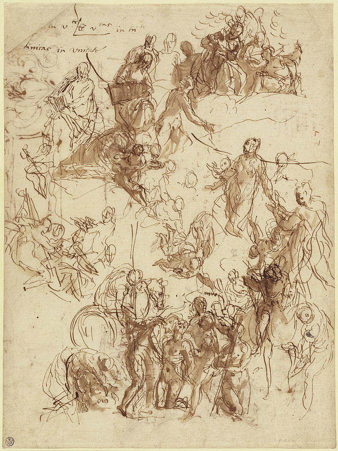 Veronese Drawing - Sheet Of Studies For The Martyrdom Of Saint George Recto by Litz Collection