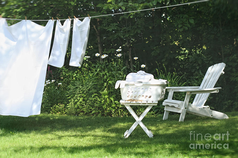 Summer Photograph - Sheets and towels drying  by Sandra Cunningham