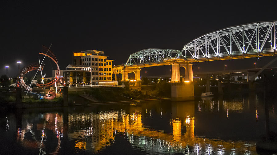 Nashville Photograph - Shelby Street Bridge Nashville by Glenn DiPaola
