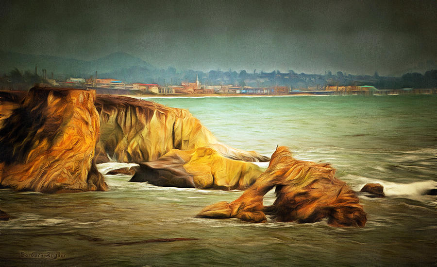 Shell Beach After The Storm Digital Painting by Barbara Snyder 