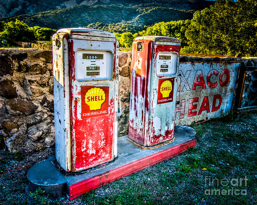Shell Gas Pumps Photograph by Bob and Nancy Kendrick