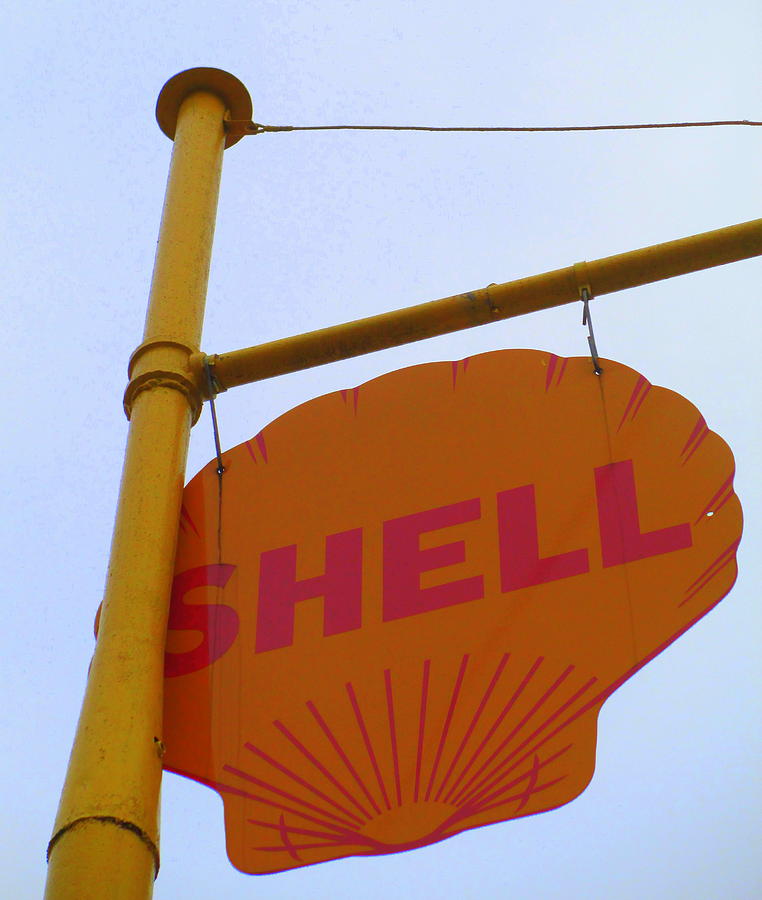 Shell Hanging Sign Photograph by Randall Weidner