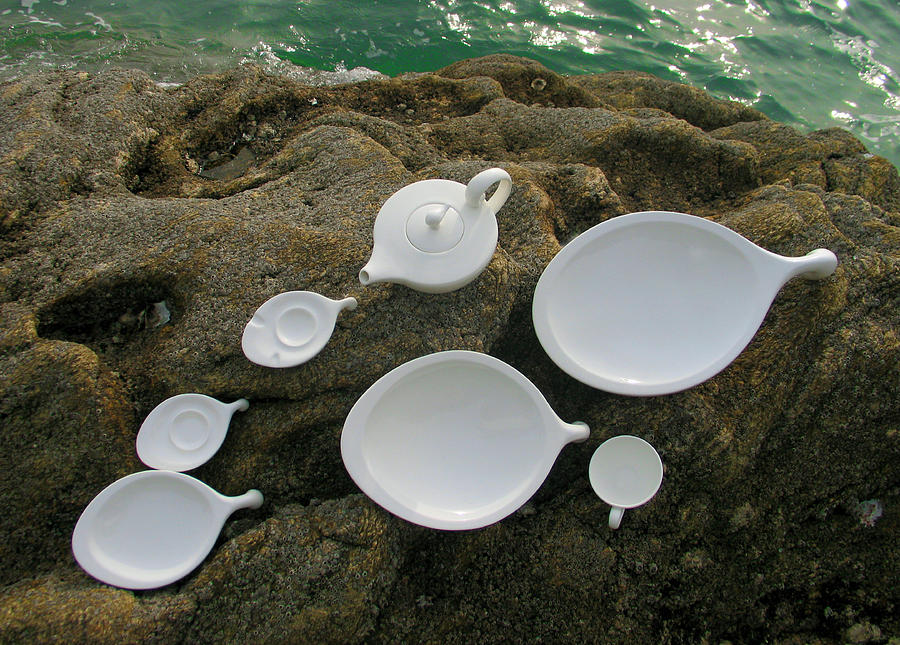 Teapot Ceramic Art - Seashell 1 by Tingting Su